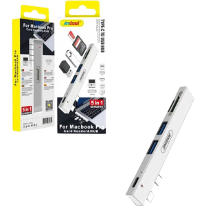 Αντάπτορας USB-C Hub 5 σε 1 για MacBook Pro με Θύρες USB και Card Reader Q-HU810 - USB-C Hub 5 in 1 Adapter for MacBook Pro with USB Ports and Card Reader