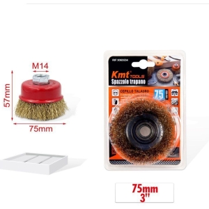KMT Tools Συρματόβουρτσα γωνιακού τροχού 75mm M14 RIF:9363534 - Drill Brush