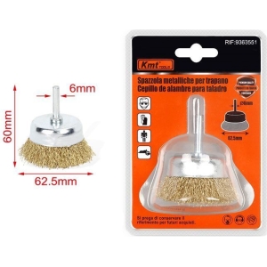 KMT Tools Συρματόβουρτσα Καμπάνα για Δράπανο 62.5mm Ø6mm RIF:9363551 - Drill Brush