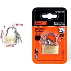 KMT Λουκέτο Ασφαλείας Με Κλειδάκι 32mm- Padlock