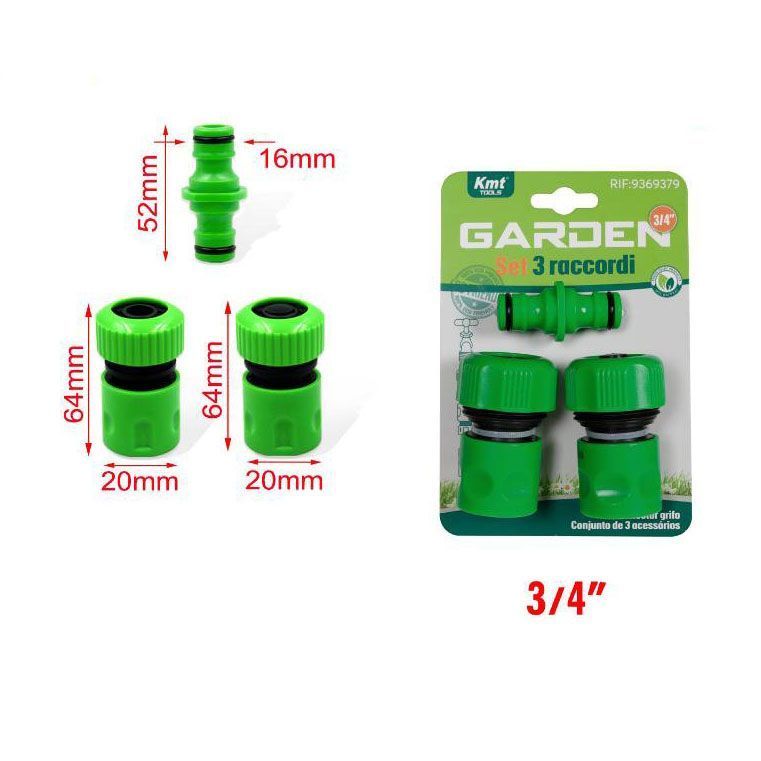 KMT Tools Σετ Ρακόρ Ποτίσματος 3/4″ 3 Τεμάχια - Watering Fitting Set