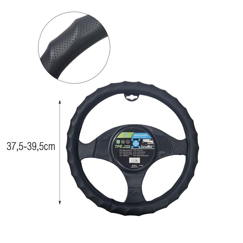 Universal Κάλυμμα Τιμονιού Δερματίνη 37,5–39,5cm - Steering Wheel Cover Leatherette - Image 2
