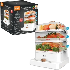 Raf Ατμομάγειρας με 3 Επίπεδα Μαγειρέματος 12lt R.5238 - Food Steamer