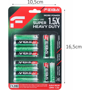 Alternative view of Μπαταρίες ΑΑΑ Super Heavy Duty 12 Τεμαχίων – AAA Super Heavy Duty Batteries