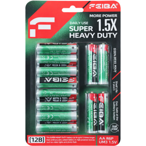 Μπαταρίες ΑΑ Super Heavy Duty 12 Τεμαχίων – AA Super Heavy Duty Batteries