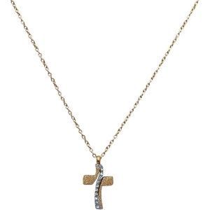 Ατσάλινο Κολιέ Σταυρός με Στρας – Stainless Steel Cross Necklace