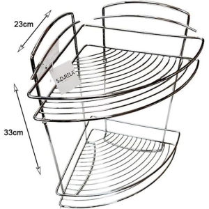 Alternative view of Sidirela Γωνιακή Εταζέρα Ραφιέρα Μπάνιου με 2 Ράφια Μεταλλική 22cmΧ22cmΧ 34cm E-0758 - Corner Bathroom Shelf with 2 Shelves Metal