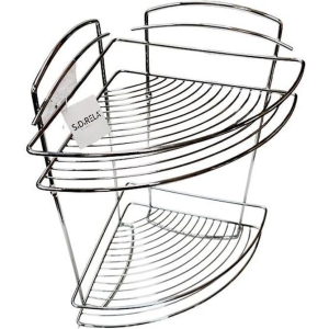 Sidirela Γωνιακή Εταζέρα Ραφιέρα Μπάνιου με 2 Ράφια Μεταλλική 22cmΧ22cmΧ 34cm E-0758 - Corner Bathroom Shelf with 2 Shelves Metal