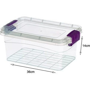 Alternative view of Πλαστικό Κουτί Αποθήκευσης με Καπάκι Διάφανο 10lt KB-010 - Plastic Storage Box with Transparent Lid