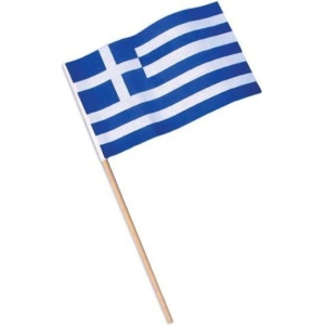 Ελληνική σημαία με ξύλινο κοντάρι 61cm 12τεμ - Greek flag