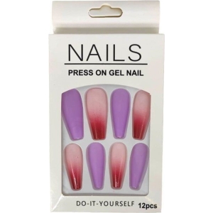 Αυτοκόλλητα νύχια σε διάφορα σχέδια 12 τμχ - Press-on fake nails