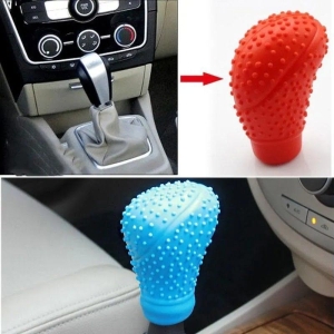 Alternative view of Rchang Κάλυμμα Λεβιέ Ταχυτήτων Σιλικόνης Αυτοκινήτου W1016 – Silicone round grid gearknob cover