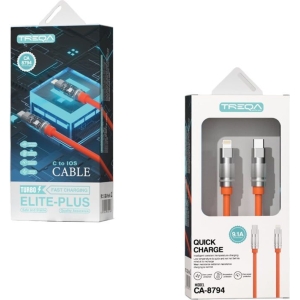 Treqa CA-8794 καλώδιο δεδομένων 1m Type-C σε Lighting - Elite Plus Cable