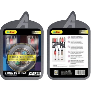 Andowl Καλώδιο 3 RCA σε 3 RCA 2.0M Q-HD622 - Cable public to public