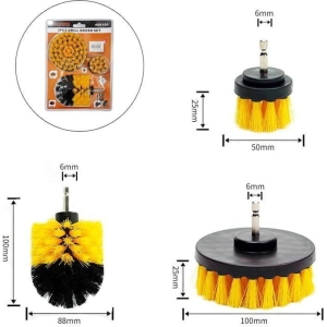 Σετ βούρτσες καθαρισμού για δραπανοκατσάβιδα 3τμχ - Electric Drill Brush Kit