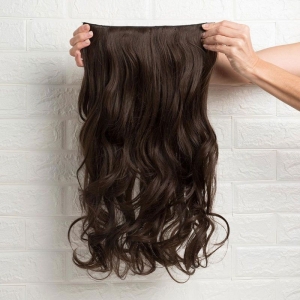 Τρέσα μαλλιών με κλιπς σοκολατί 6K - Hair tapes