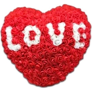 Alternative view of Τεχνητό Φυτό Καρδιά από Κόκκινα Τριαντάφυλλα με Τύπωμα Love - Rose Love Heart