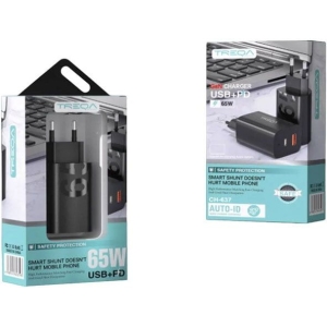 Treqa φορτιστής 65W 1USB+PD CH-637 - GaN Charger