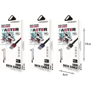 Alternative view of Treqa Καλώδιο κινητού για γρήγορη φόρτιση 1M USB Καλώδιο Type-C CA-8553 - USB data cable