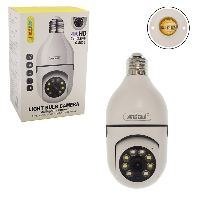 Andowl WIFI κάμερα με ντουι Ε27 4K HD Q-S805 - Light bulb camera - Image 3