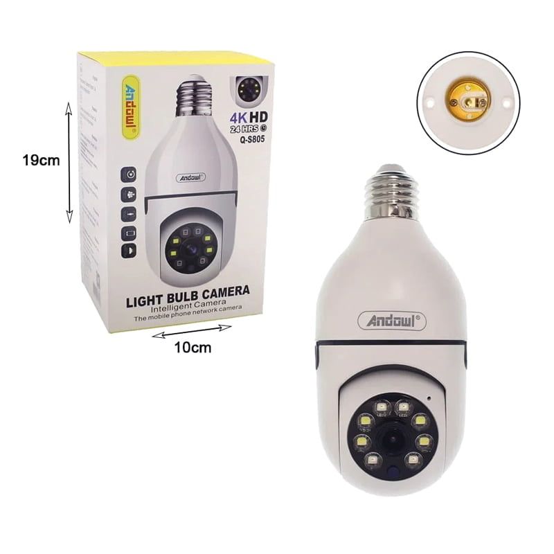 Andowl WIFI κάμερα με ντουι Ε27 4K HD Q-S805 - Light bulb camera - Image 4