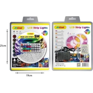 Alternative view of Αδιάβροχη Ταινία LED RGB 5m με Τροφοδοτικό και Τηλεχειριστήριο 12V Q-DT55 - LED strip lights