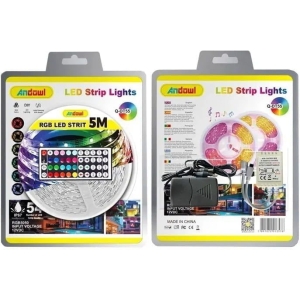 Αδιάβροχη Ταινία LED RGB 5m με Τροφοδοτικό και Τηλεχειριστήριο 12V Q-DT55 - LED strip lights