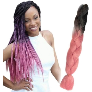 Yuan yao Μαλλιά για Ράστα ombre μαύρο/ροζ BY6 - Rasta hair