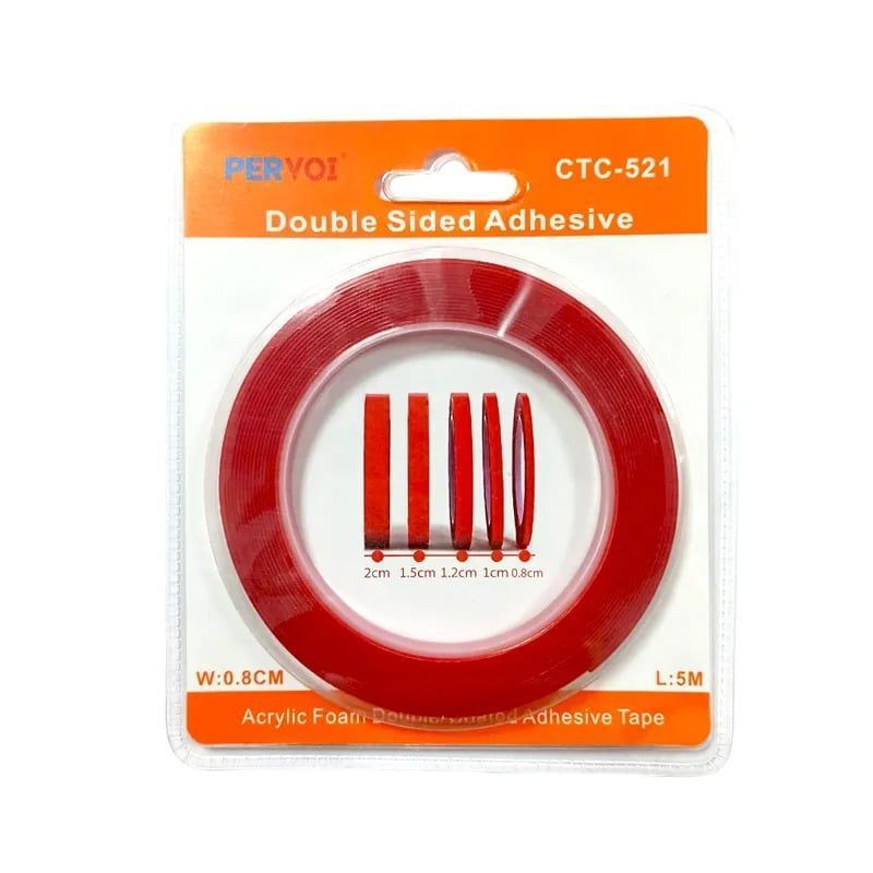 Pervoi Διπλής Όψεως Ταινία Ακρυλικής Κόλλας 0.8 cm × 5 m CTC-521– Double-sided adhesive tape