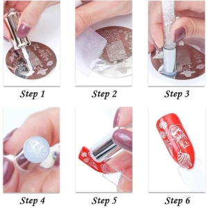 Alternative view of Στάμπα νυχιών σιλικόνης 1τμχ & 2 πλακέτες – Silicone stamp double